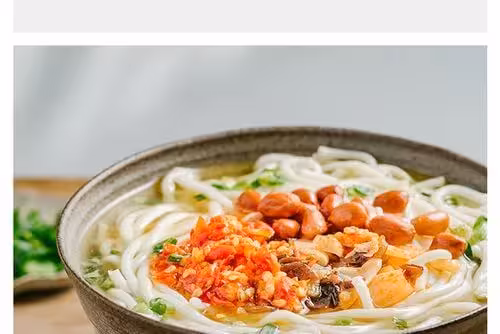 『海鲜鸡汁味米线(含调味料)』营养价值 | 每100g营养成分表